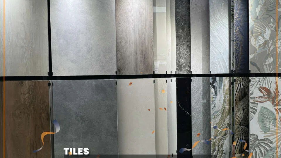 Sampel jubin besar dengan pelbagai corak di Jubin BMS Puchong Kinrara